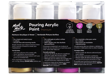 Premium Pouring Acrylic Paint 60ml (2oz) 4pc Set - Cosmic
