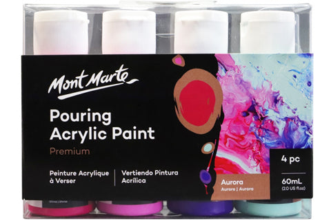 Premium Pouring Acrylic Paint 60ml (2oz) 4pc Set - Aurora
