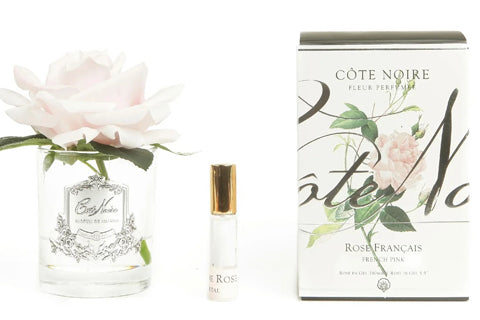 COTE NOIRE PERFUMED NATURAL TOUCH SINGLE ROSE - CLEAR- FRENCH PINK