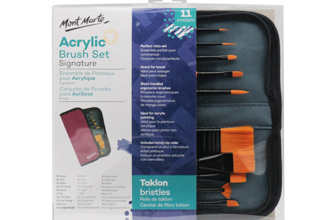 Signature Taklon Brush Set in Wallet 11pce - Acrylic
