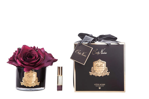 Cote Noire Perfumed Natural Touch 5 Roses - Black - Carmine Red