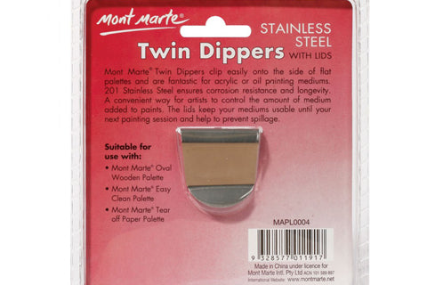 Stainless Steel Twin Paint Dipper with Lids