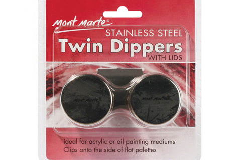 Stainless Steel Twin Paint Dipper with Lids
