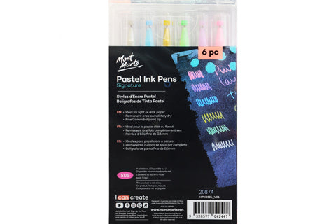 Signature Pastel Ink Pens Fine Tip 6pc