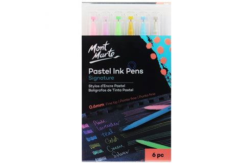 Signature Pastel Ink Pens Fine Tip 6pc