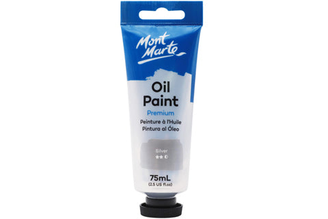 Oil Paint Tube Premium 75ml (2.5oz) - Silver