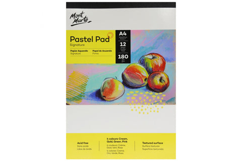 Signature Pastel Pad 4 colours 180gsm 12 Sheet A4 210 x 297mm (8.3 x 11.7in)