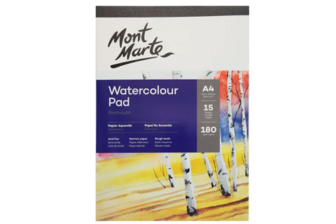 Premium Watercolour Pad A4 180gsm 15 Sheet