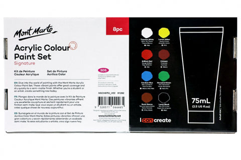 Signature Acrylic Colour Paint Set 8pc x 75ml (2.54oz)