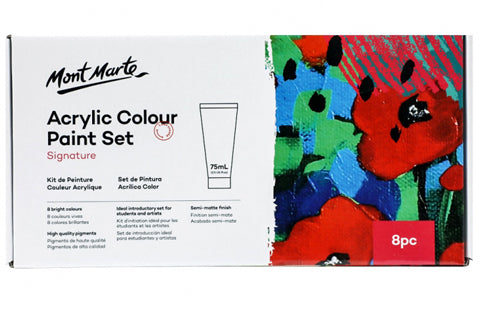 Signature Acrylic Colour Paint Set 8pc x 75ml (2.54oz)