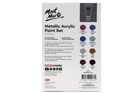 Metallic Acrylic Paint Set Premium 8pc x 36ml (1.2oz)