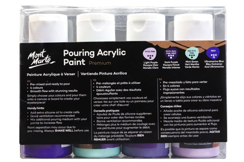 Premium Pouring Acrylic Paint 60ml (2oz) 4pc Set - Ethereal