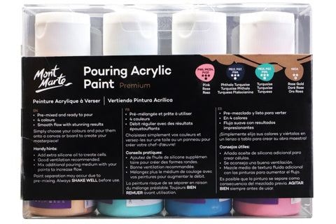 Premium Pouring Acrylic Paint 60ml (2oz) 4pc Set - Flamingo