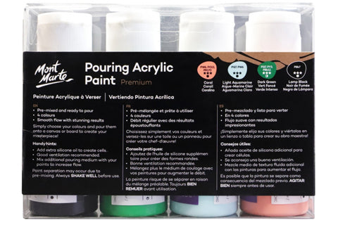 Premium Pouring Acrylic Paint 60ml (2oz) 4pc Set - Rainforest